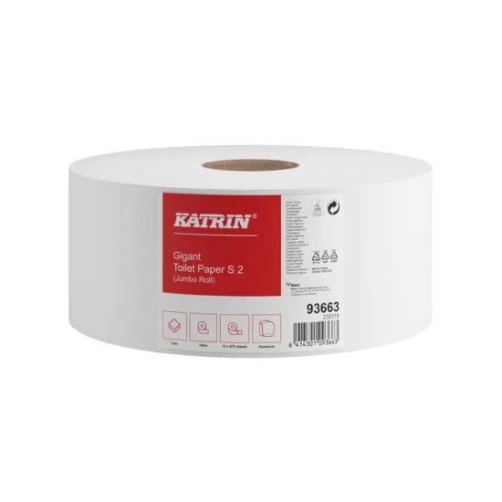 Obrázek Papír toaletní Katrin Gigant super white 180 mm 93663 / 12 ks