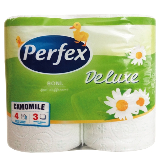 Obrázek Papír toaletní Perfex Deluxe Big Roll, heřmánek / 4 ks
