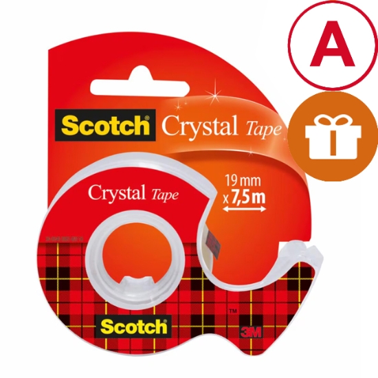 Obrázek Páska lepicí 3M SCOTCH 19 mm x 7,5 m - krystalicky čirá