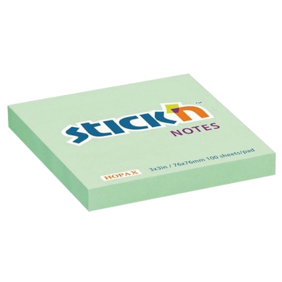 Obrázek Bloček samolepicí STICK 'N 76 x 76 mm, 100 l - pastelově zelený