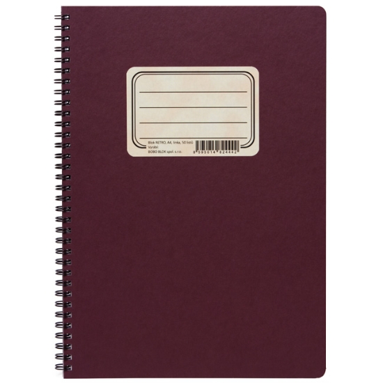 Obrázek Blok s boční spirálou RETRO A4/50 listů - linka