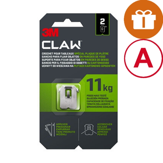 Obrázek Háček do sádrokartonu 3M™ CLAW 11kg 3PH11-1WMR/2 ks
