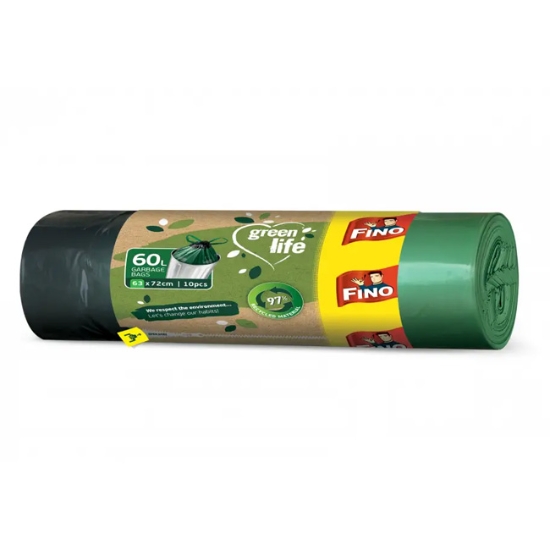 Obrázek Pytle FINO LD Green Life zatahovací 60L / 10 ks