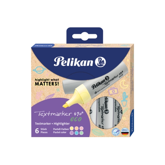 Obrázek Sada zvýrazňovačů PELIKAN Textmarker 490 eco pastelové 6 ks