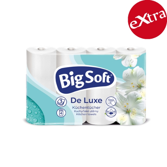 Obrázek Utěrky kuchyňské Big Soft De Luxe 3-vrstvé / 4 ks