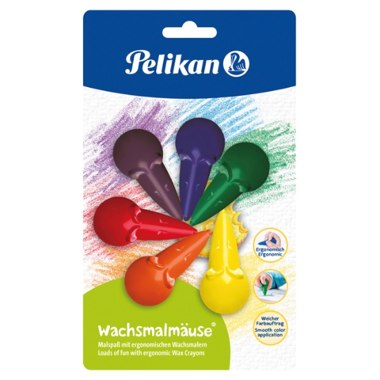 Obrázek Pastelky voskové Pelikan Myška / 6 ks