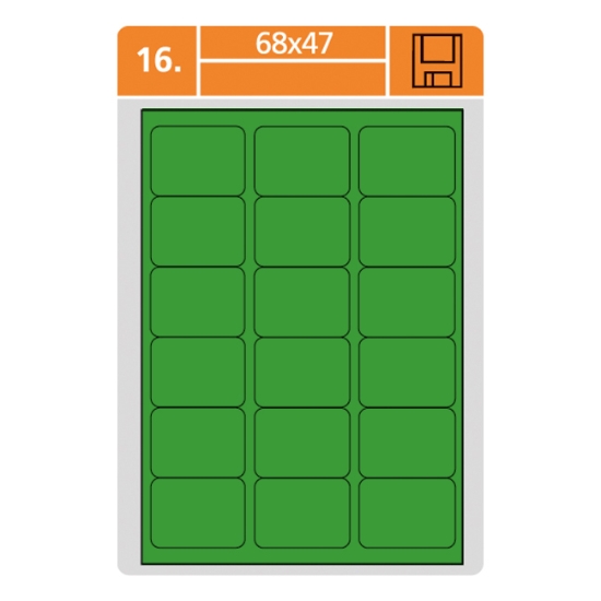 Obrázek Etiketa L/ 68 x 47   100xA4 zelená