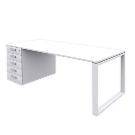 Obrázek Stůl se zásuvkami OFFICE PLUS 180 x 80 x 73,5 cm - bílá
