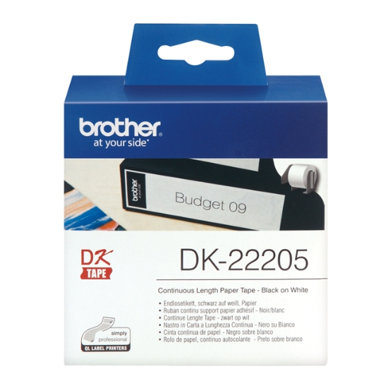 Obrázek Brother papírová role 62mm x 30.48m, bílá, 1 ks, DK22205