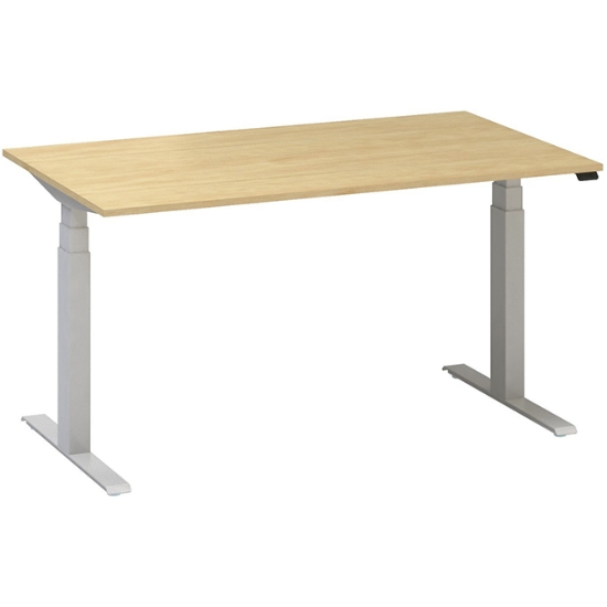 Obrázek ALFA UP stůl výškově stavitelný 140 cm  - divoká hruška / šedé podnoží