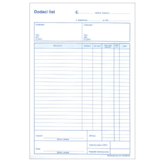Obrázek Dodací list A4 obyč. SK S 011