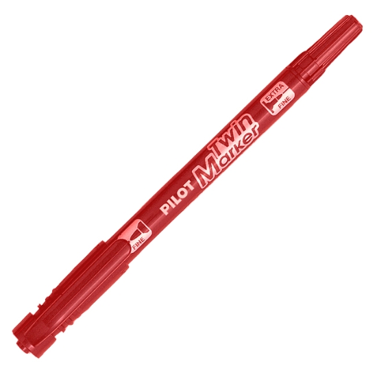 Obrázek Popisovač Pilot Twin Marker BeGreen - červená