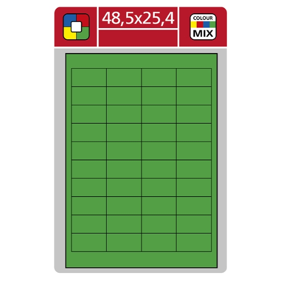 Obrázek Etiketa L 48,5 x 25,4 mm A4 - zelená / 100 archů