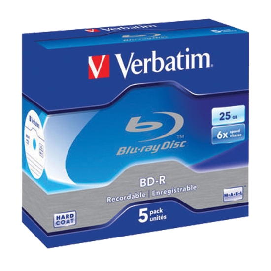 Obrázek Blu-ray BD-R SL Verbatim 25GB 6x jewel box / 5ks