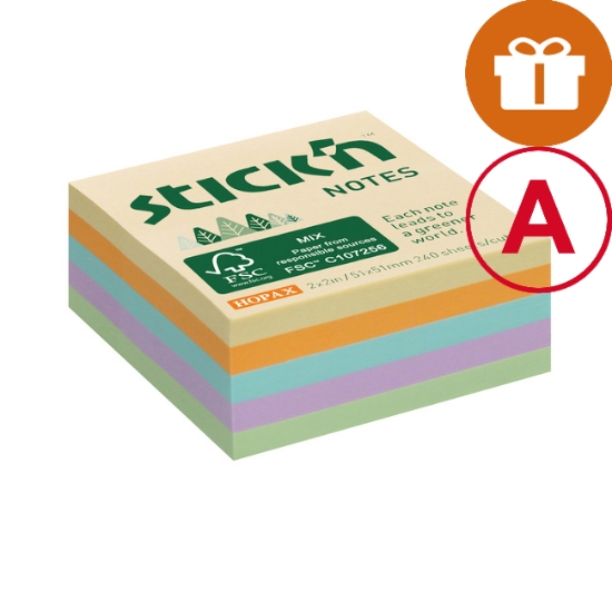 Obrázek Kostka mini samolepicí FSC  51 x 51 mm, luční mix - 240l