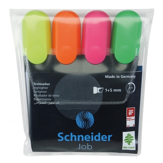 Obrázek Zvýrazňovač Schneider Job / sada 4 ks