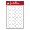 Obrázek Etiketa L průměr 40 mm A4 - bílá / 100 archů