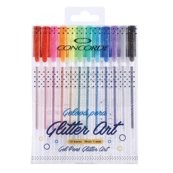 Obrázek Gelová pera Fashion gel Glitter Art - sada 12 ks