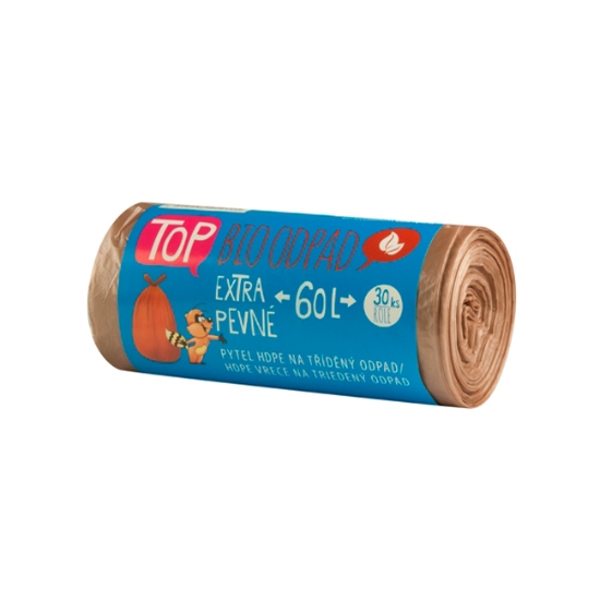 Obrázek Pytel HDPE na tříděný odpad, bio 60L, hnědý TOP/ 30ks