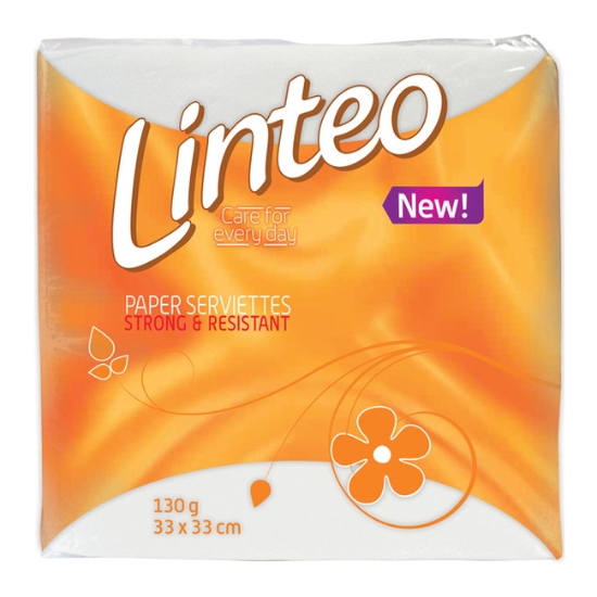 Obrázek Ubrousky Linteo Classic, 1 vrstva 33 x 33 cm - bílá / bal. 130g