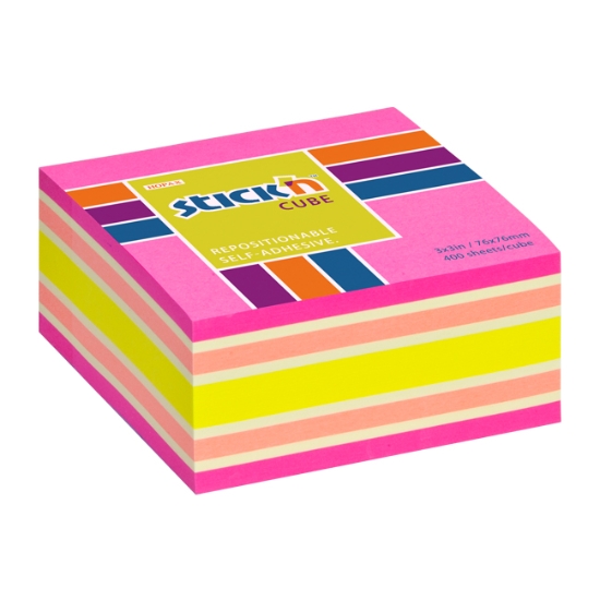 Obrázek Bloček samolepicí STICK´N 76 x 76 mm, 400 l - růžový mix