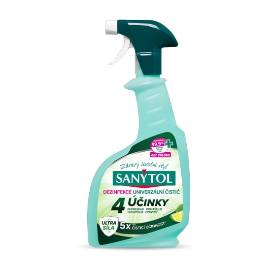 Obrázek Dezinfekce univerzální čistič 4 účinky sprej SANYTOL 500 ml