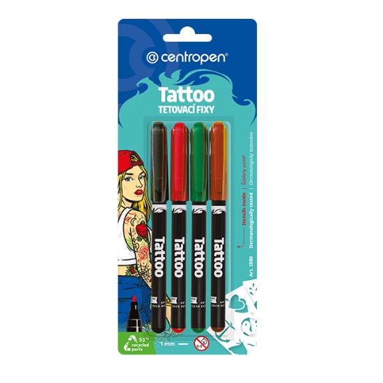 Obrázek Popisovač CENTROPEN 2880 tetovací / sada 4 ks