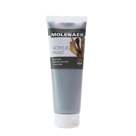 Obrázek Barva akrylová Molenaer 250 ml - stříbrná