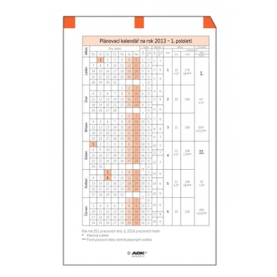 Obrázek Kalendár plánovacie A6 2026 1 list SK 