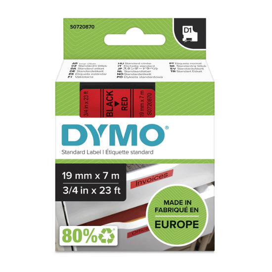 Obrázek Dymo páska D1 19mm x 7m - červená   45807
