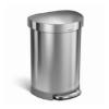 Obrázek Pedálový odpadkový koš Simplehuman – 60 l, půlkulatý, kartáčovaná ocel