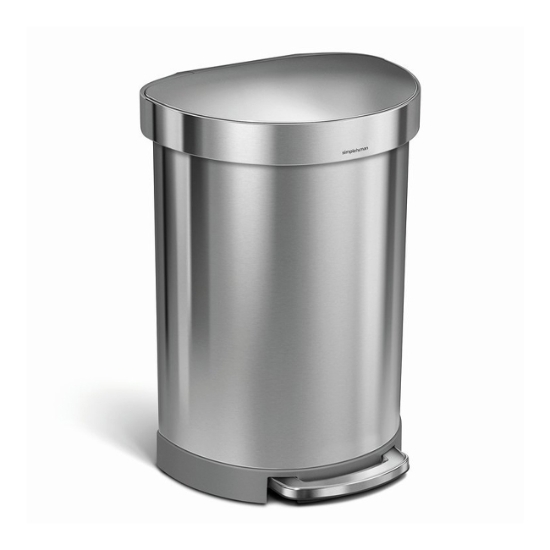 Obrázek Pedálový odpadkový koš Simplehuman – 60 l, půlkulatý, kartáčovaná ocel