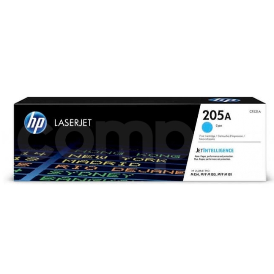Obrázek HP originální toner CF531A, cyan, 900str., HP 205A