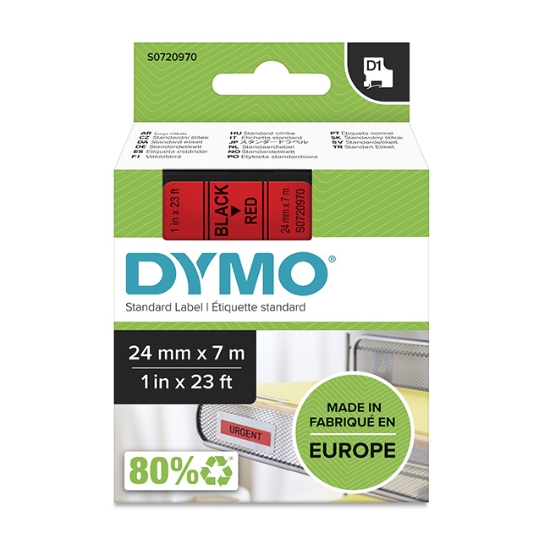 Obrázek Dymo páska D1 24mm x 7m - červená