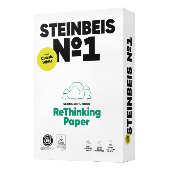 Obrázek Papír kancelářský recyklovaný Steinbais A4 80 g / 500 listů