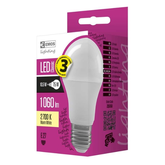 Obrázek LED žárovka A60 PREMIUM 9,5W E27 WW