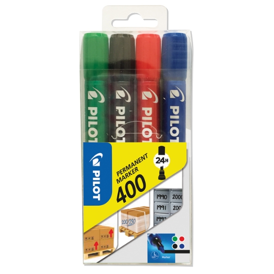 Obrázek Popisovač PILOT permanent marker 400 / sada 4 ks