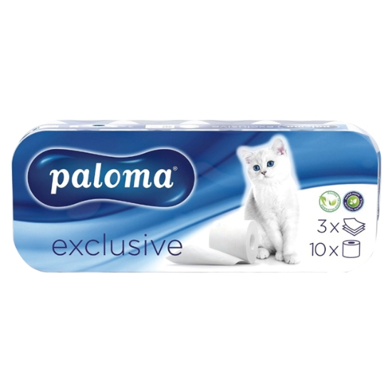 Obrázek Papír toaletní PALOMA Exclusive ražba - bílá / 10 ks