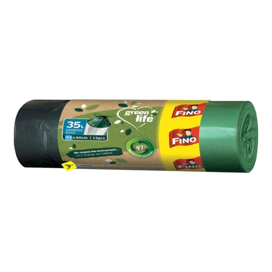 Obrázek Pytle FINO LD Green Life zatahovací 35L / 15 ks