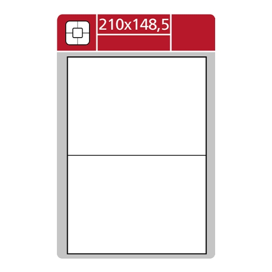 Obrázek Etiketa Laser lesklá 210 x 148,5 mm A4 - bílá/ 100 archů