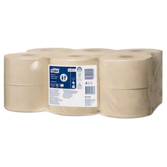 Obrázek Toaletní papír TORK Advanced mini Jumbo natural / 12 ks