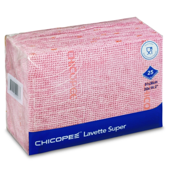 Obrázek Utěrky CHICOPEE Lavete Super 51x36 cm - červené / 25 ks