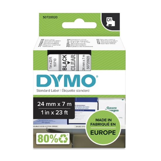 Obrázek Dymo páska D1 24mm x 7m - průhledná