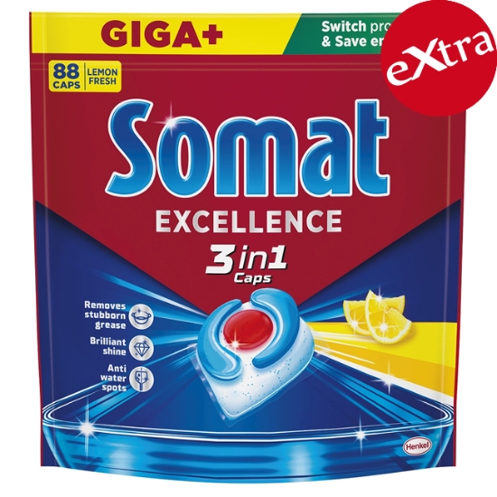 Obrázek Somat Excellence 3 v 1 Giga Lemon, 88 ks