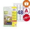 Obrázek Etikety Avery-Zweckform - Odnímatelné 45,7 x 21,2 mm - bílá  A4 / 20xA4