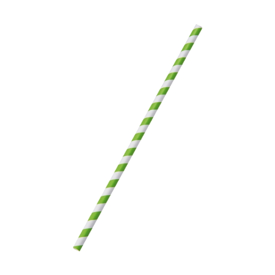 Obrázek Slámka papírová JUMBO zelená  spirála 25 cm, Ø 8 mm [100 ks] 