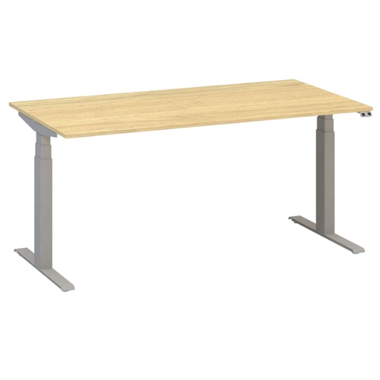 Obrázek ALFA UP stůl výškově stavitelný 160 cm - dub/ šedé podnoží