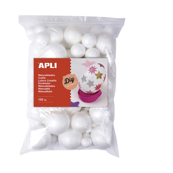 Obrázek APLI polystyrenové koule - Jumbo pack, mix velikostí  / 100 ks