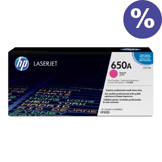 Obrázek HP originální toner CE273A, magenta, 15000str., HP 650A - poškozená krabice