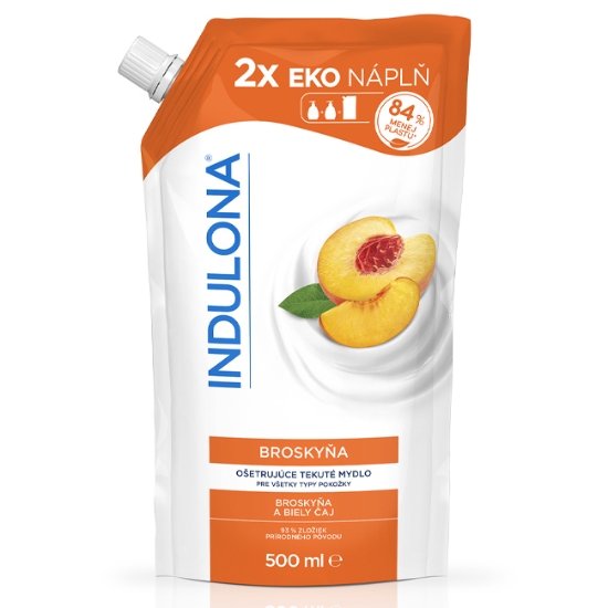 Obrázek Tekuté mýdlo Indulona, náhradní náplň Broskev, 500 ml